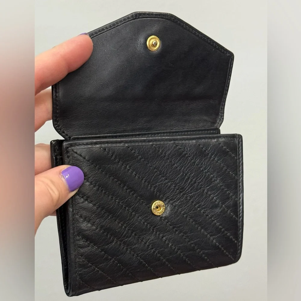 Celine vintage Paris black leather wallet